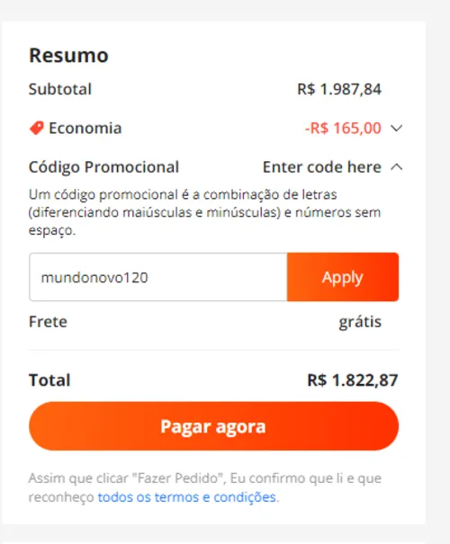 Imagem na descrição da promoção