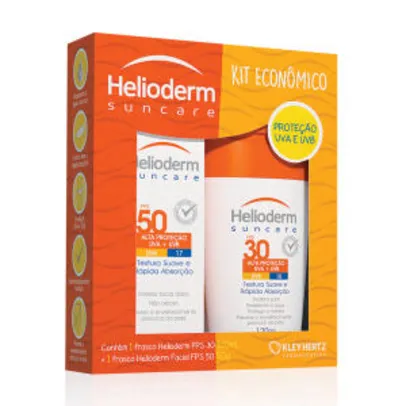 Protetor Helioderm Suncare FPS30 120g + Protetor Facial Helioderm FPS 50 50g - R$30