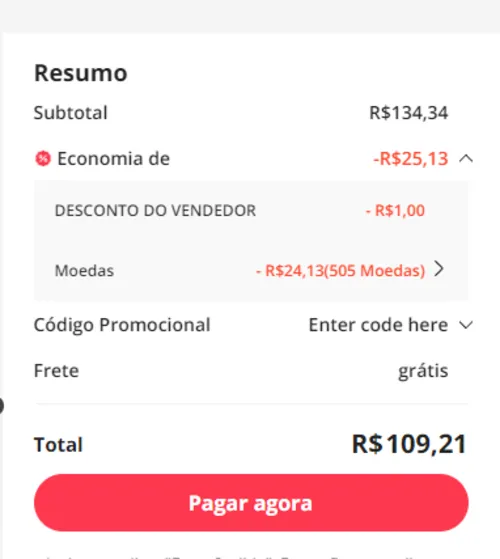 Imagem na descrição da promoção