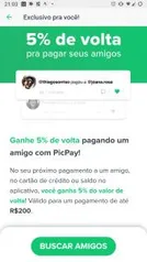 [Usuários selecionados] Ganhe 5% de volta no Picpay