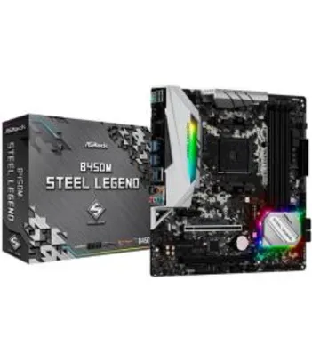 Placa Mãe AsRock B450M Steel Legend mATX DDR4 R$ 560