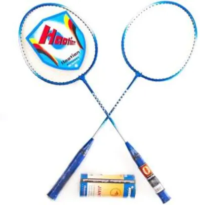 AX Esportes Kit Badminton c/ 2 Raquetes e 3 Petecas PRO | R$48