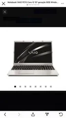 VAIO FE15 Core™ i5 10ª Geração Windows 10 Home SSD - Prata | R$4068