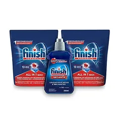 Kit Finish 2 Detergente Power Ball 13 Tabs + Secante Lava Louça 250mL