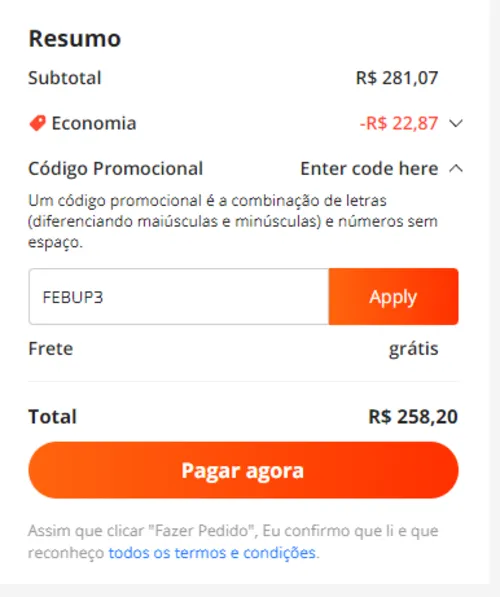 Imagem na descrição da promoção