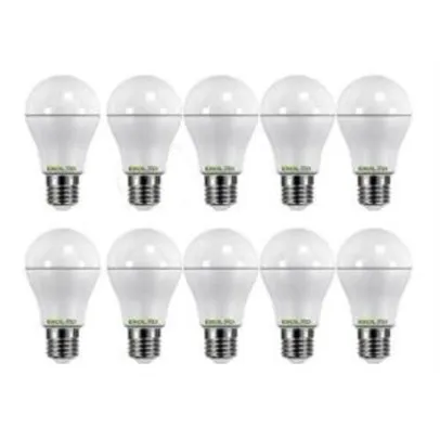 Kit Com 10 Lâmpadas Super Led 10w Branco Frio Bulbo Bivolt 110/220v E27