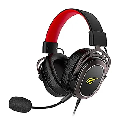 Havit Headset H2008d com Microfone, Gamer, Preto e Vermelho. Falante de 50mm, conector 3, 5 mm, Comp