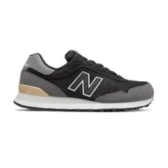 Tênis New Balance 515 Com Recortes & Couro - Preto & Cinza | R$180