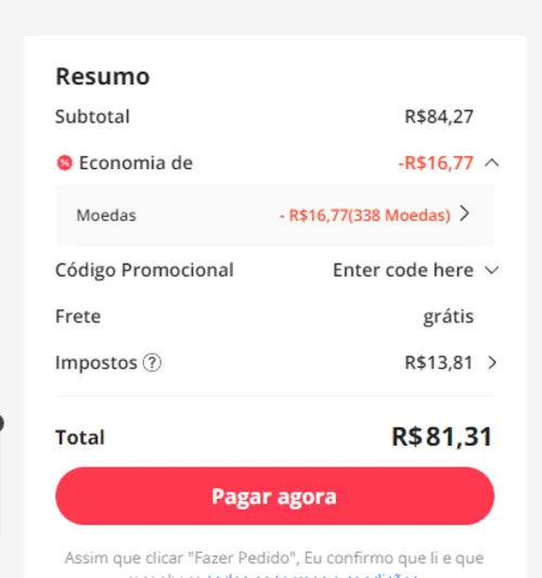 Imagem na descrição da promoção