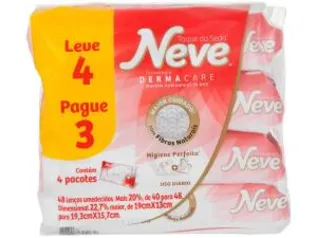 [Clube da Lu/ De volta R$ 5]Lenço de Papel Umedecido Neve - 4 Pacotes com 48 U | R$ 26