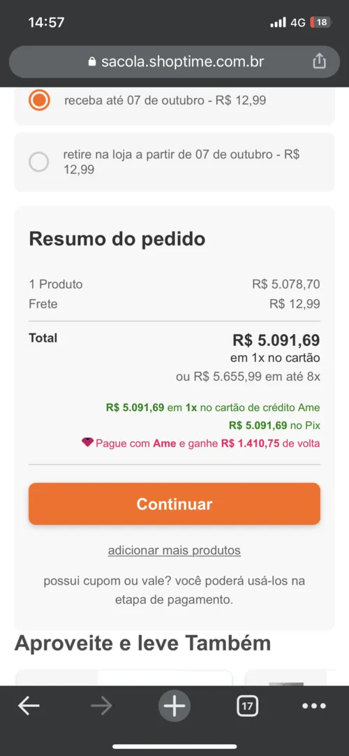 Imagem na descrição da promoção