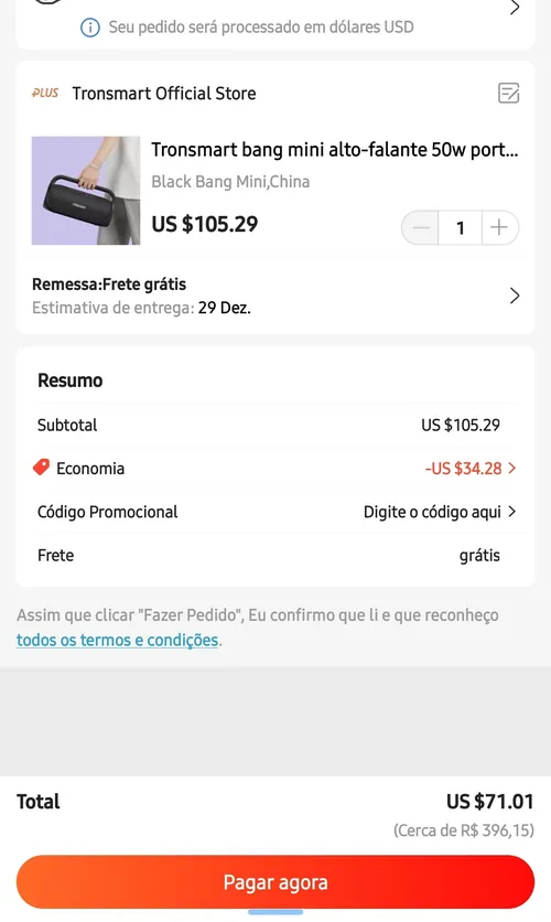 Imagem na descrição da promoção