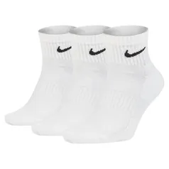 Kit de Meias Cano Médio Nike Everyday Cushion Quarter com 3 Pares - Adulto