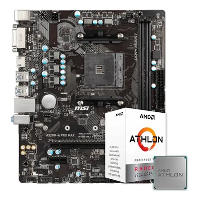Kit Upgrade AMD Athlon 3000G+ MSI A320M-A PRO MAX | R$789