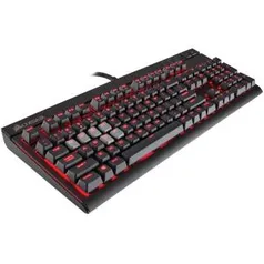 Teclado Gamer Corsair Strafe Mecânico Switch Cherry MX Red, LED vermelho, ABNT2 - R$ 340