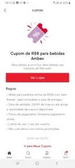 [IFOOD - Usuários selecionados] Cupom de 8 reais em bebidas ambev