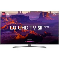 Smart TV LED 70" LG 70uk6540 UHD 4k 4 HDMI 2 USB - R$ 5670 (R$ 1134 de volta com AME)