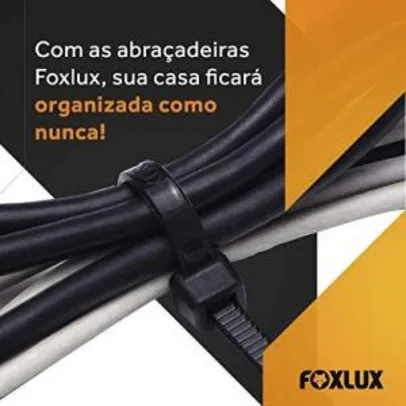 Abraçadeira Foxlux – Nylon – 100 x 2,5mm – Proteção UV – Pacote com 100 unidades | R$5