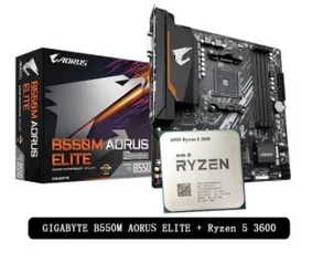 [Primeira Compra] KIT RYZEN 5 3600 + B550 AUROS ELITE | R$1.695