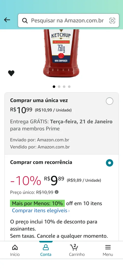 Imagem na descrição da promoção