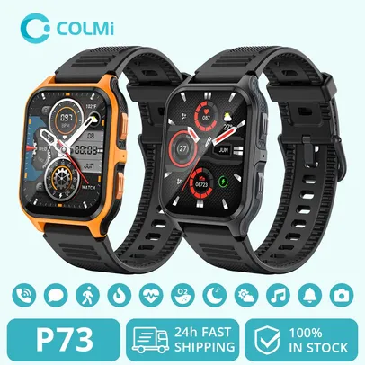 COLMI-P73 Relógio inteligente, chamada bluetooth, smartwatch para xiaomi, android, ios, ip68, 1.9"