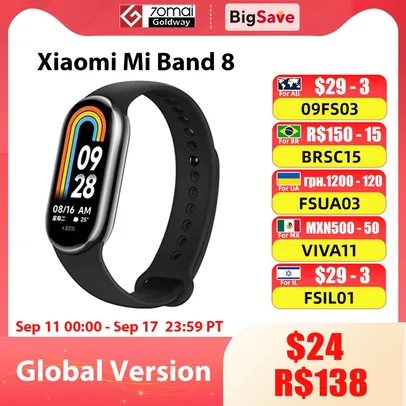 [Com taxa] Smartwatch Xiaomi Mi Band 8 - Versão Global