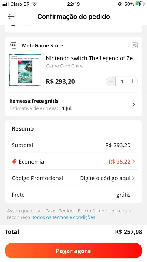 Imagem na descrição da promoção