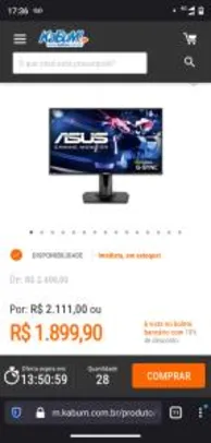 Monitor Asus 27 polegadas 165hz | R$1899