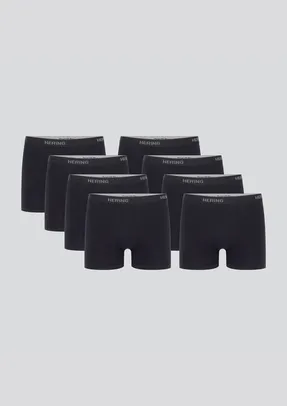 [Só no APP] 2 Kit de 8 Cuecas Boxer Masculinas - Preto