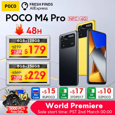 Smartphone Global POCO M4 Pro 4G Smartphone 6GB 128GB/ NFC Octa Core 90Hz 33W 