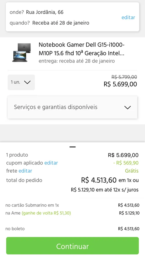 Imagem na descrição da promoção