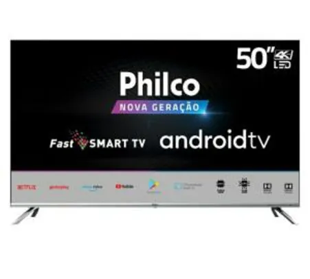 [R$1800 AME+CC Americanas] Smart Tv Philco 50" 4k Áudio Dolby Chromecast Built In | R$2.000