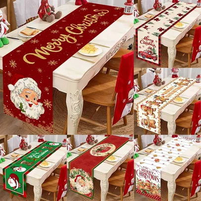 [Com taxa] Toalha de Mesa Papai Noel Natal Mesa Corredor, 