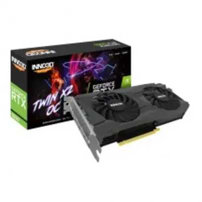 Placa de Vídeo INNO3D Geforce RTX 3050 TWIN X2 OC, LHR, 8GB, GDDR6, DLSS, Ray Tracing, N30502-08D6X-11902130