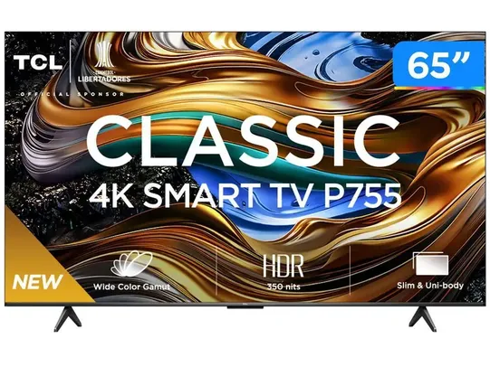 [Do Brasil] Smart TV 65" 4K UHD LED TCL 65P755 Wi-Fi Bluetooth 3 HDMI 1 USB