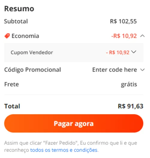 Imagem na descrição da promoção