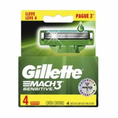 Carga Para Aparelho De Barbear Gillette Mach3 Sensitive Leve 4 Pague 3 | R$ 24