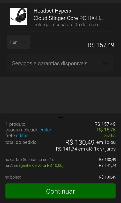 Imagem na descrição da promoção