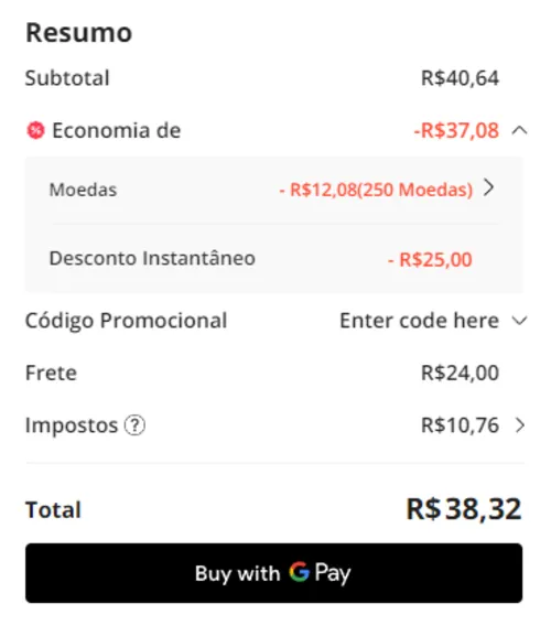 Imagem na descrição da promoção