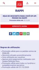 [Rappi e Sodexo Refeição] Desconto de 40,00 acima de 80,00