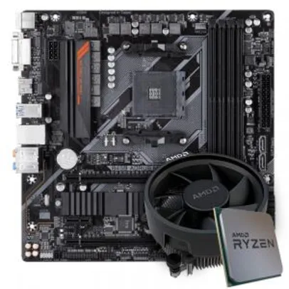 Kit Upgrade Placa Mãe Gigabyte B450 AORUS M+ Processador AMD Ryzen 5 3500 3.6GHz