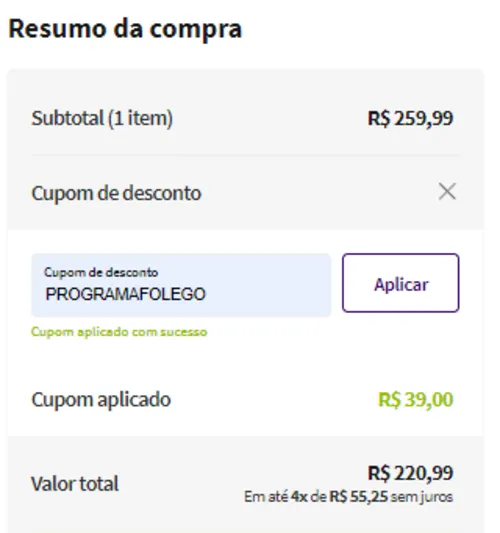 Imagem na descrição da promoção