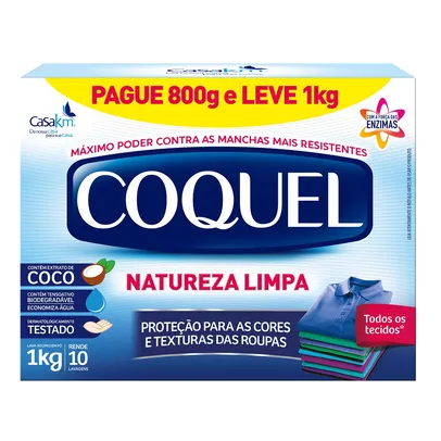 Sabão em Pó Coco Promocional Leve 1kg Coquel