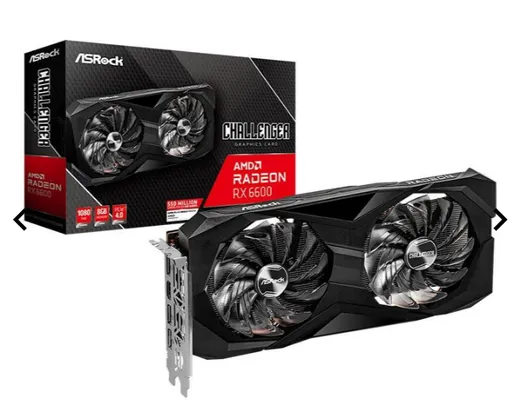 PLACA DE VIDEO ASROCK RADEON RX 6600 CHALLENGER D, 8GB, GDDR6, 128-BIT