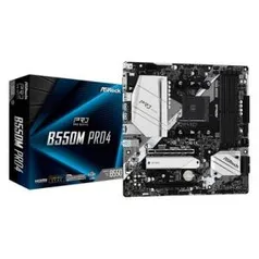 Placa-Mãe ASRock B550M Pro4, AMD AM4, Micro ATX, DDR4 | R$855