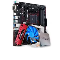 Placa Mãe Asus Prime B450M Gaming/BR AMD AM4 + Processador AMD Ryzen 7 2700 3.2GHz + Cooler DeepCool Gammaxx 300 + Memória DDR4 8GB 3200MHz