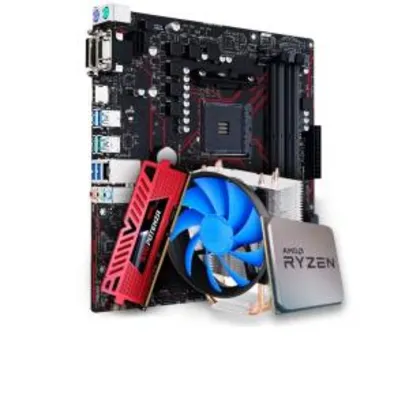 Placa Mãe Asus Prime B450M Gaming/BR AMD AM4 + Processador AMD Ryzen 7 2700 3.2GHz + Cooler DeepCool Gammaxx 300 + Memória DDR4 8GB 3200MHz