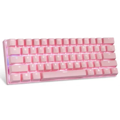 Teclado Gamer Mecânico MotoSpeed CK62 Pink, Switch Red, RGB, FMSTC0098RSA 