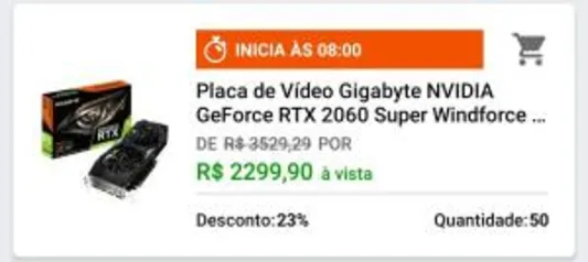 Placa de Vídeo Gigabyte NVIDIA GeForce RTX 2060 Super Windforce OC 8G, GDDR6 - GV-N206SWF2OC-8GD