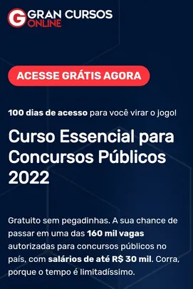 Curso Gratuito Essencial para Concurso Público 2022